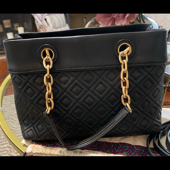 Tory Burch Fleming Triple Compartment Quilted Leather Tote - Picture 2 of 14